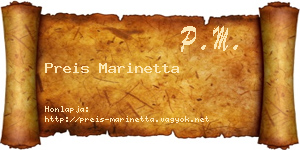 Preis Marinetta névjegykártya